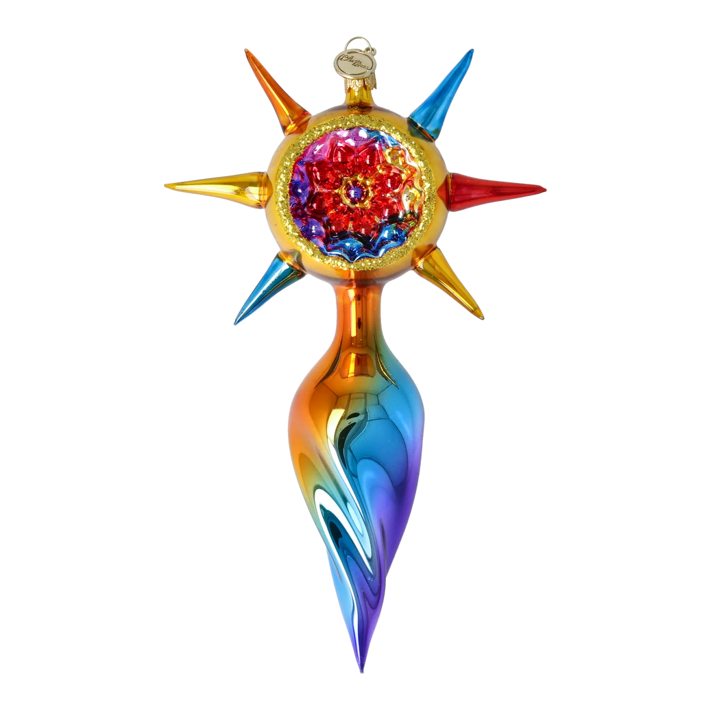 Amber Solstice | Hand-Painted Glass Ornament | Blubom 2026-075