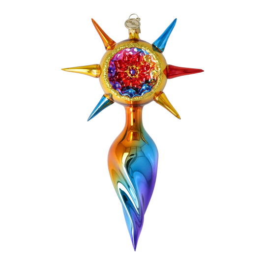 Aurora Spectrum Star Glass Christmas ornament free blowing PRE-ORDER 2026-075