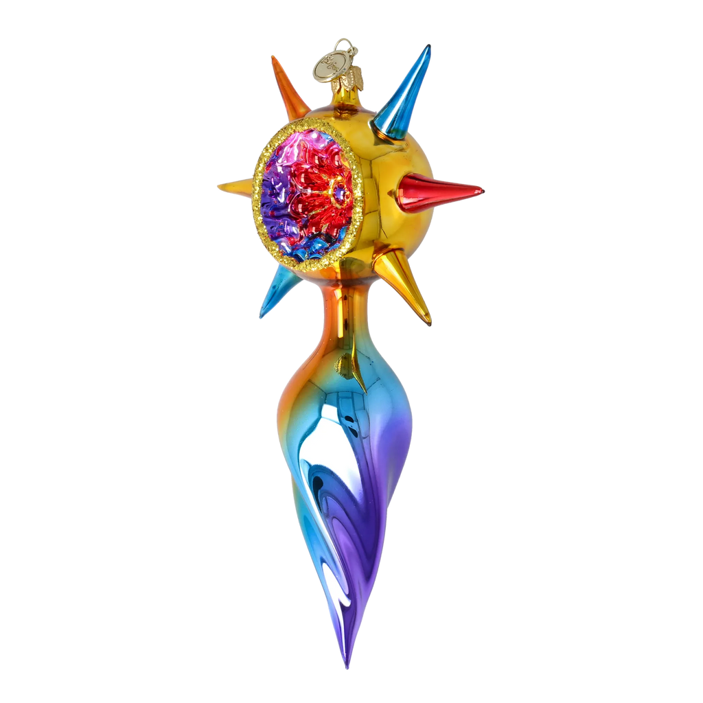 Amber Solstice | Hand-Painted Glass Ornament | Blubom 2026-075