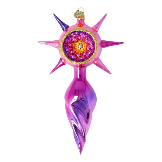 Rose Luminary Star Glass Christmas ornament free blowing PRE-ORDER 2026-076