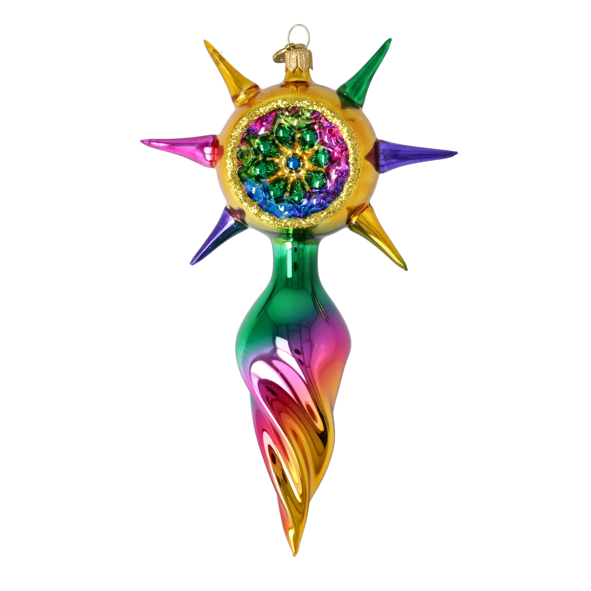 Vivid Midnight Zenith | Hand-Painted Glass Ornament | Blubom 2026-078