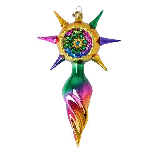 Emerald Radiance Star Glass Christmas ornament free blowing PRE-ORDER 2026-078