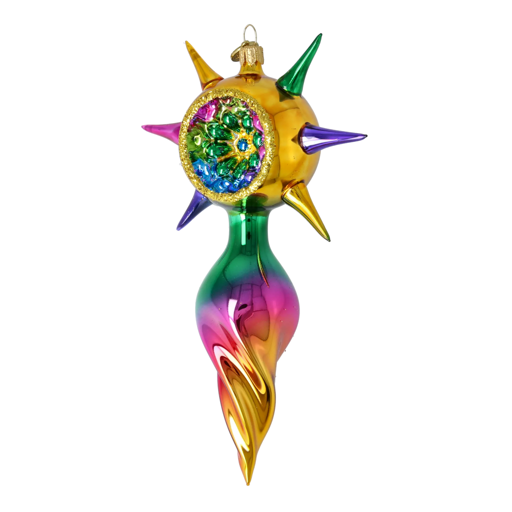 Vivid Midnight Zenith | Hand-Painted Glass Ornament | Blubom 2026-078