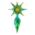 Verdant Zenith | Hand-Painted Glass Ornament | Blubom 2026-079
