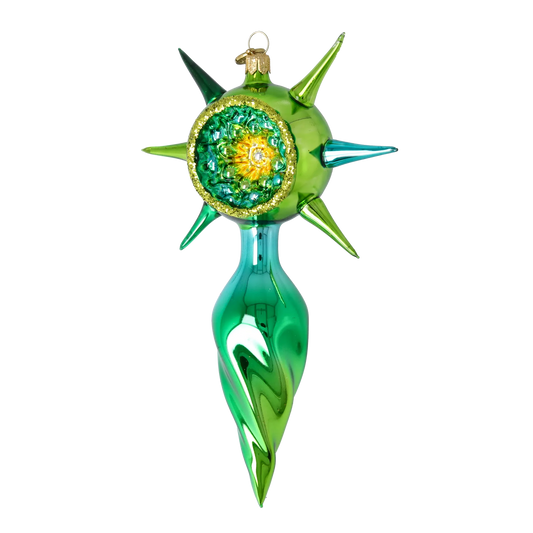 Golden Dawn Star Glass Christmas ornament free blowing PRE-ORDER 2026-079