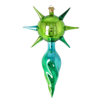 Verdant Zenith | Hand-Painted Glass Ornament | Blubom 2026-079
