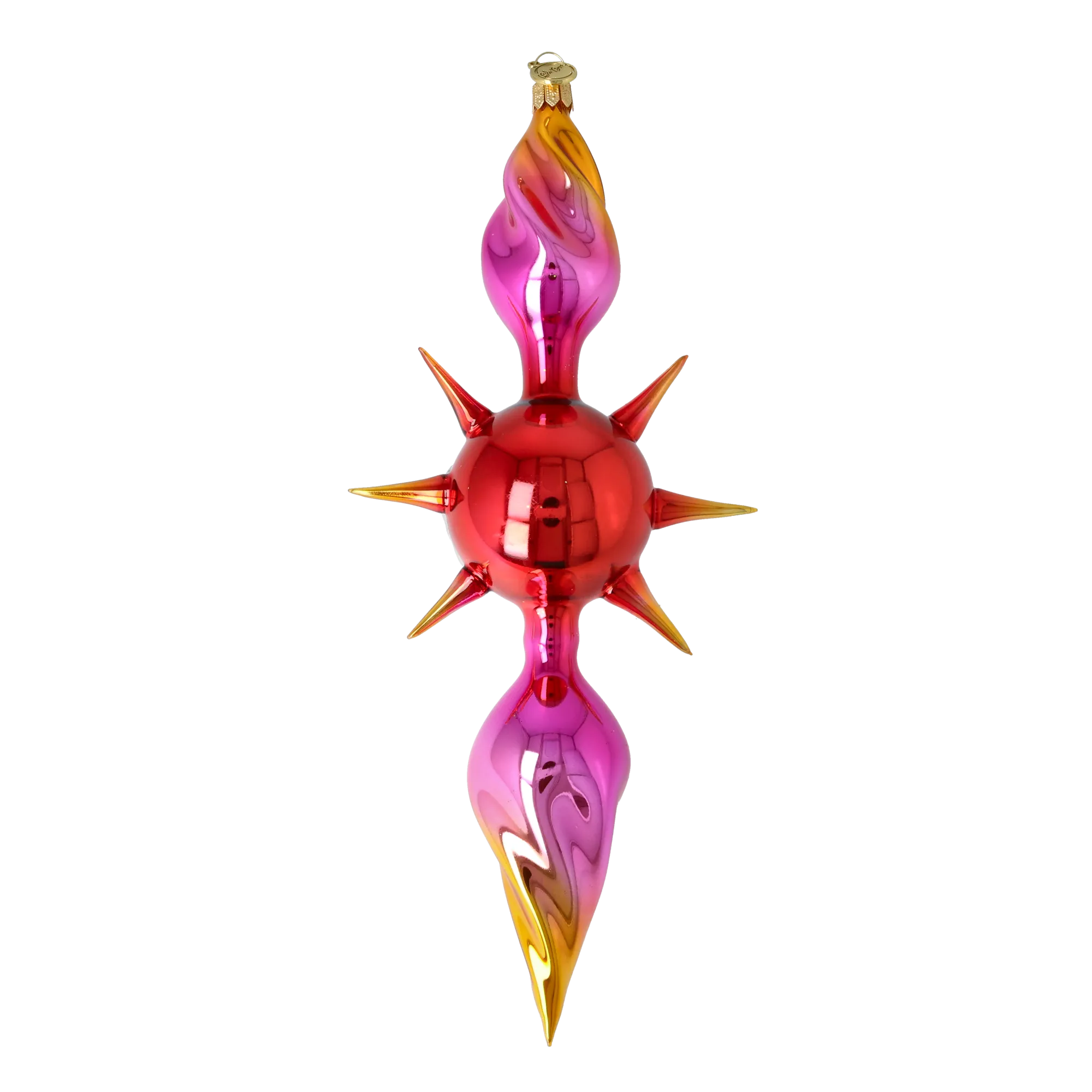 Magenta Solstice Zenith | Hand-Painted Glass Ornament | Blubom 2026-080