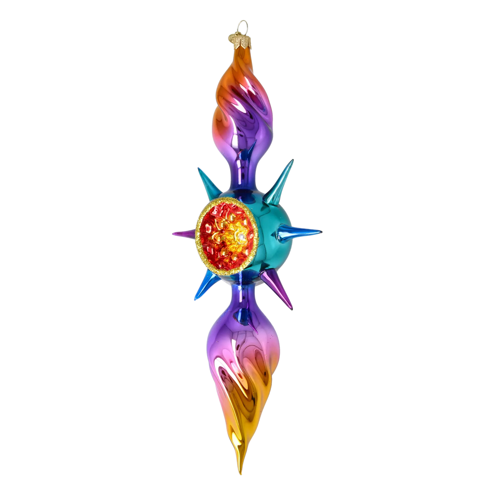 Amethyst Zenith | Hand-Painted Glass Ornament | Blubom 2026-082