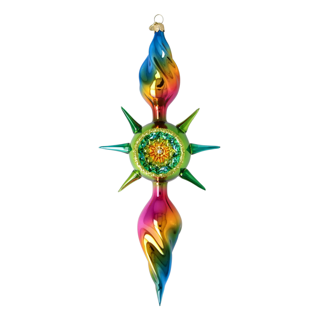 Luminous Aurora Pulse | Hand-Painted Glass Ornament | Blubom 2026-083