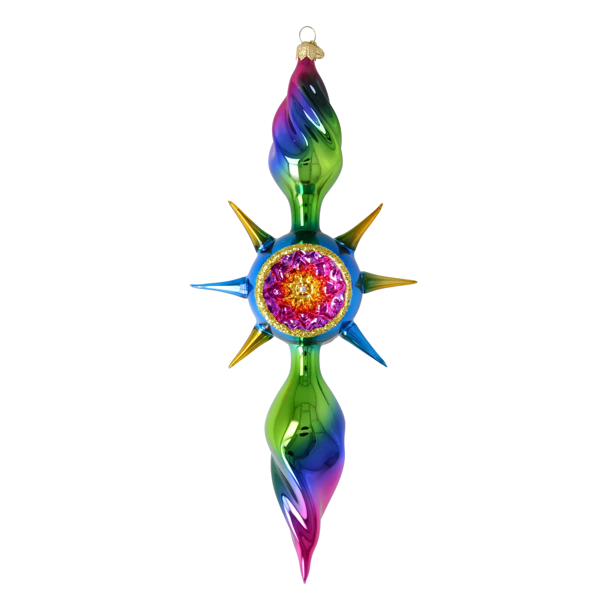 Emerald Radiance Star Glass Christmas ornament free blowing PRE-ORDER 2026-084