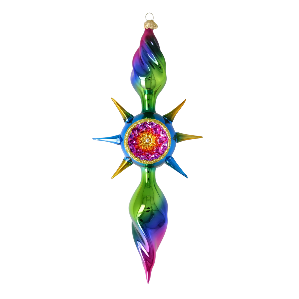 Vivid Zenith Aura | Hand-Painted Glass Ornament | Blubom 2026-084