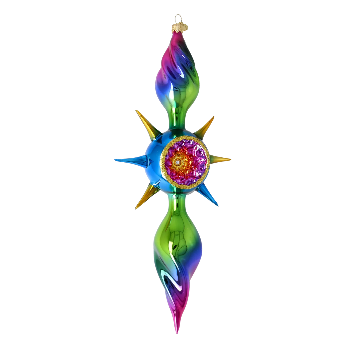 Vivid Zenith Aura | Hand-Painted Glass Ornament | Blubom 2026-084