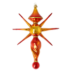 Gilded Ember Zenith | Hand-Painted Glass Ornament | Blubom 2026-086