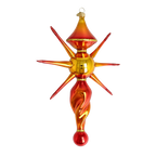 Gilded Ember Zenith | Hand-Painted Glass Ornament | Blubom 2026-086