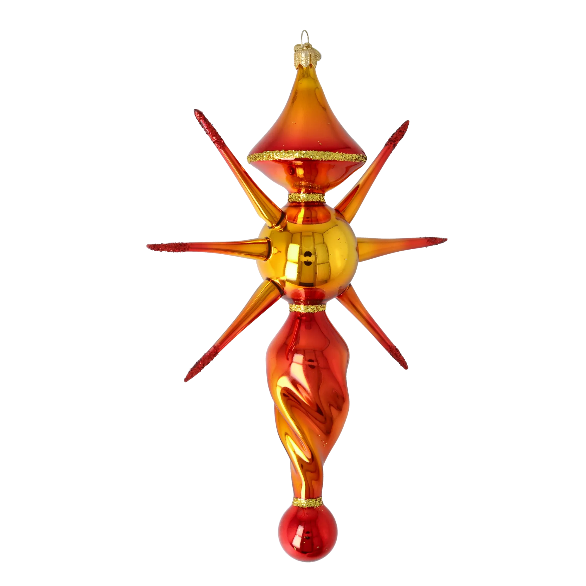 Golden Ember Star Glass Christmas ornament free blowing PRE-ORDER 2026-086