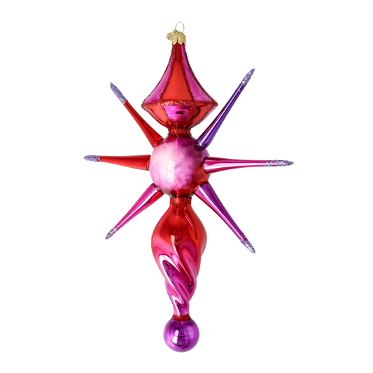 Rose Crystal Star Glass Christmas ornament free blowing PRE-ORDER 2026-087