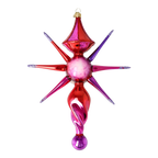 Ruby Solar Flare | Hand-Painted Glass Ornament | Blubom 2026-087