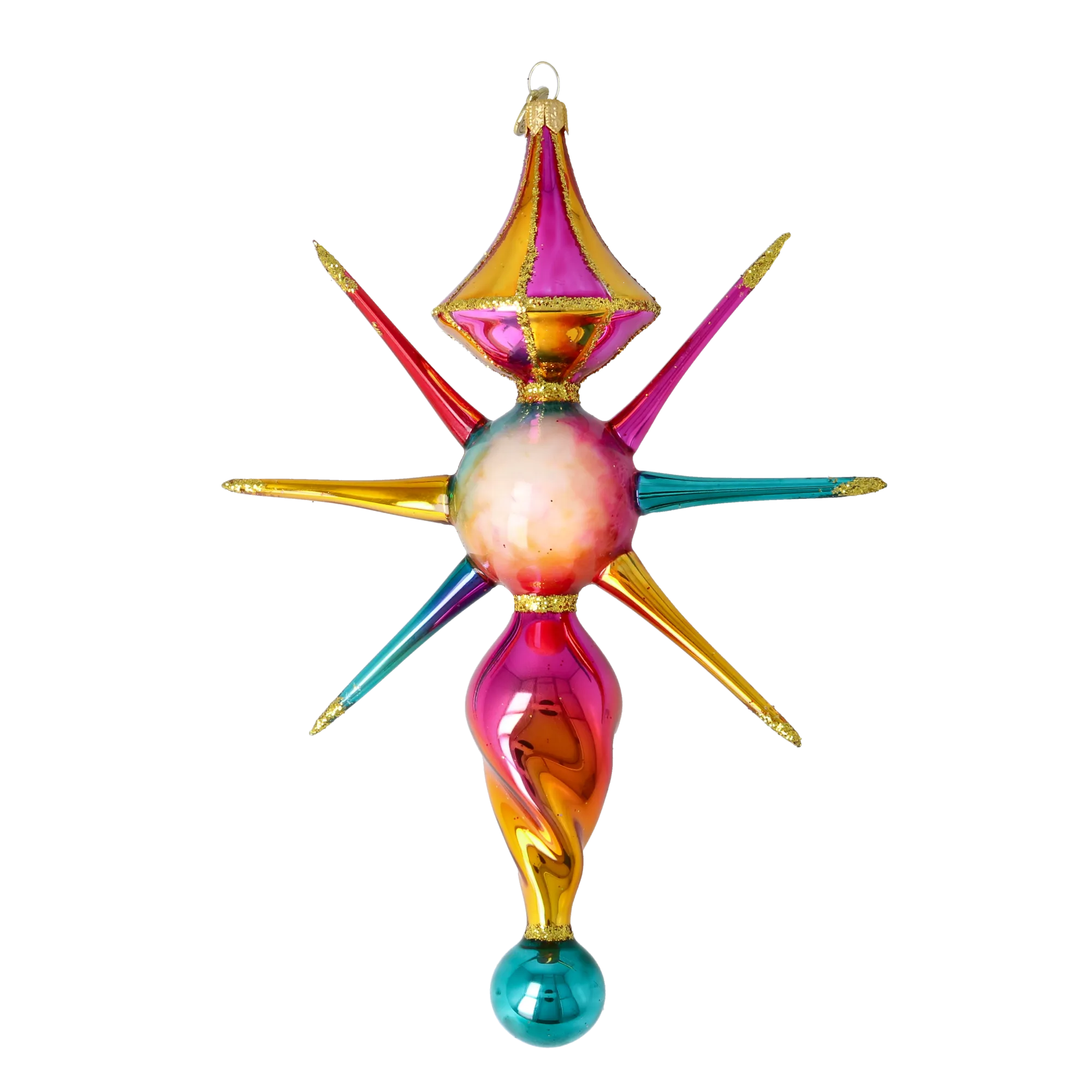 Aurora Pearl Star Glass Christmas ornament free blowing PRE-ORDER 2026-088