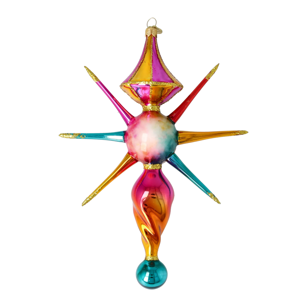 Fuchsia Zenith Pulse | Hand-Painted Glass Ornament | Blubom 2026-088
