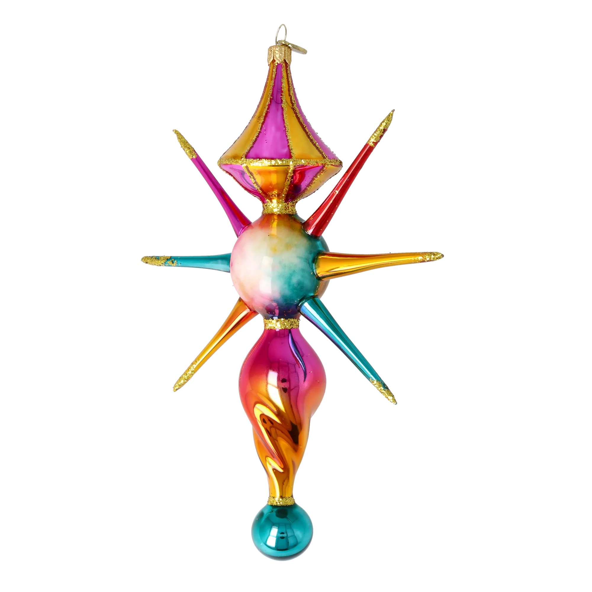 Aurora Pearl Star Glass Christmas ornament free blowing PRE-ORDER 2026-088