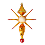 Saffron Zenith Pulse | Hand-Painted Glass Ornament | Blubom 2026-090