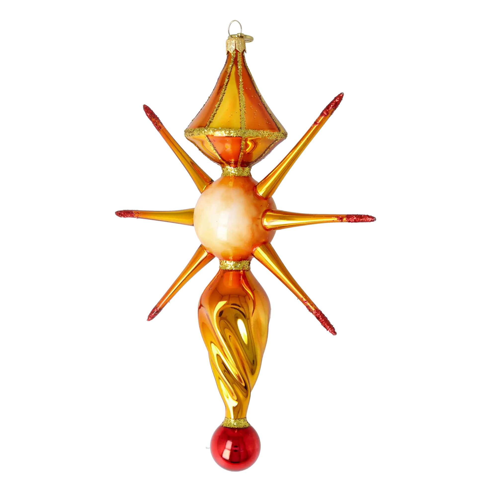 Amber Frost Star Glass Christmas ornament free blowing PRE-ORDER 2026-090