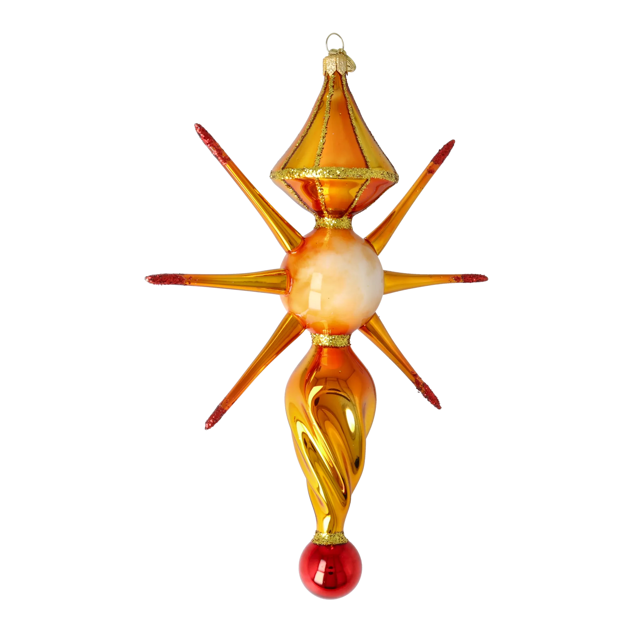 Amber Frost Star Glass Christmas ornament free blowing PRE-ORDER 2026-090