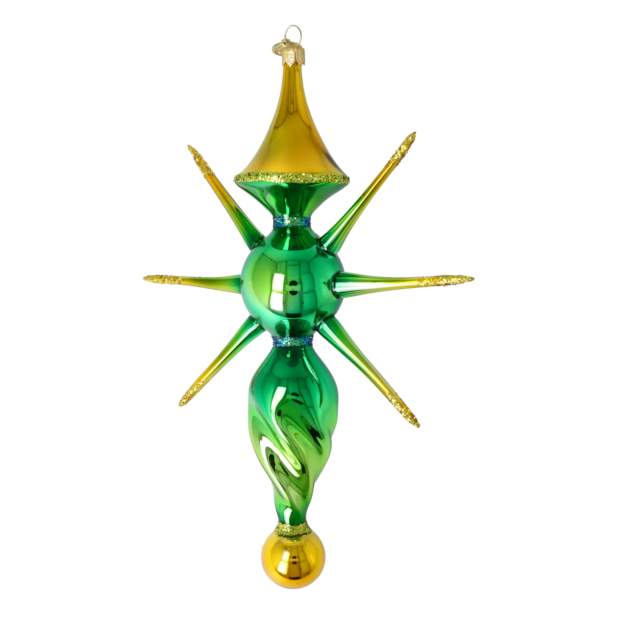 Emerald Classic Star Glass Christmas ornament free blowing PRE-ORDER 2026-091