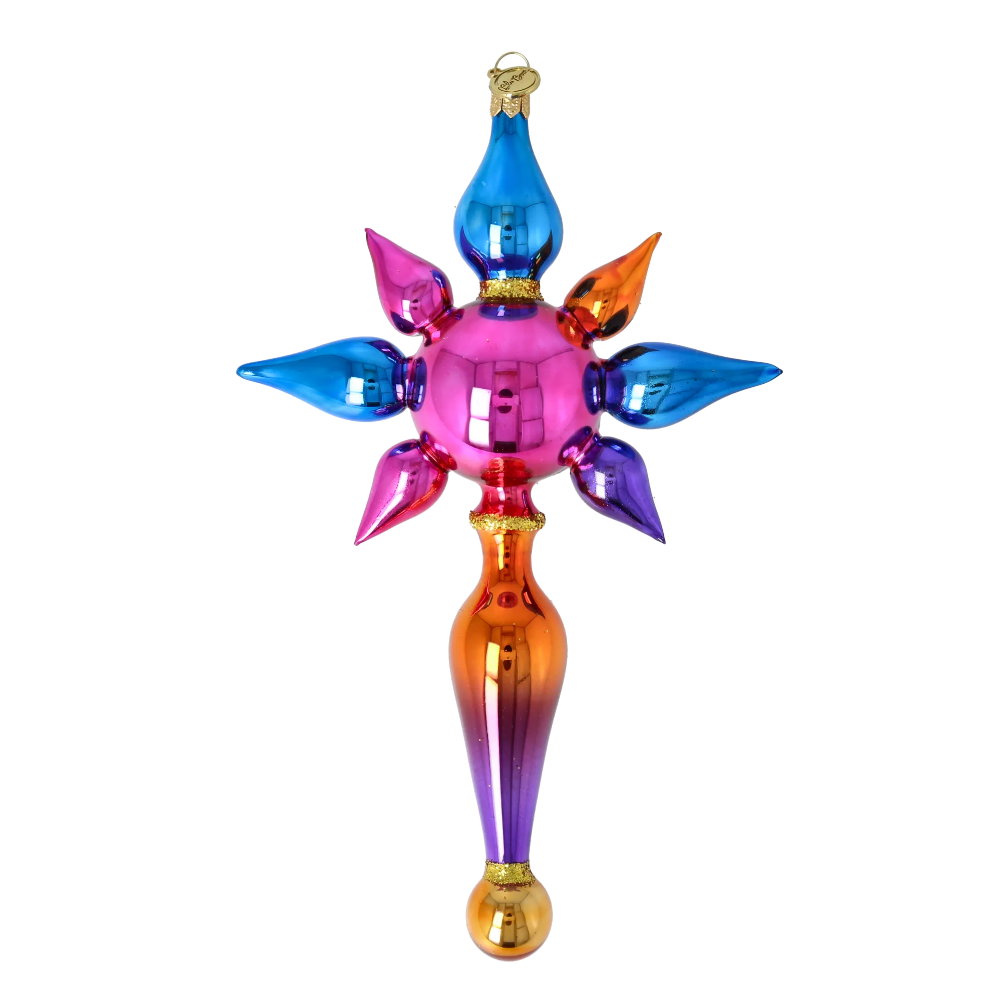 Crimson Frost Star Glass Christmas ornament free blowing PRE-ORDER 2026-093