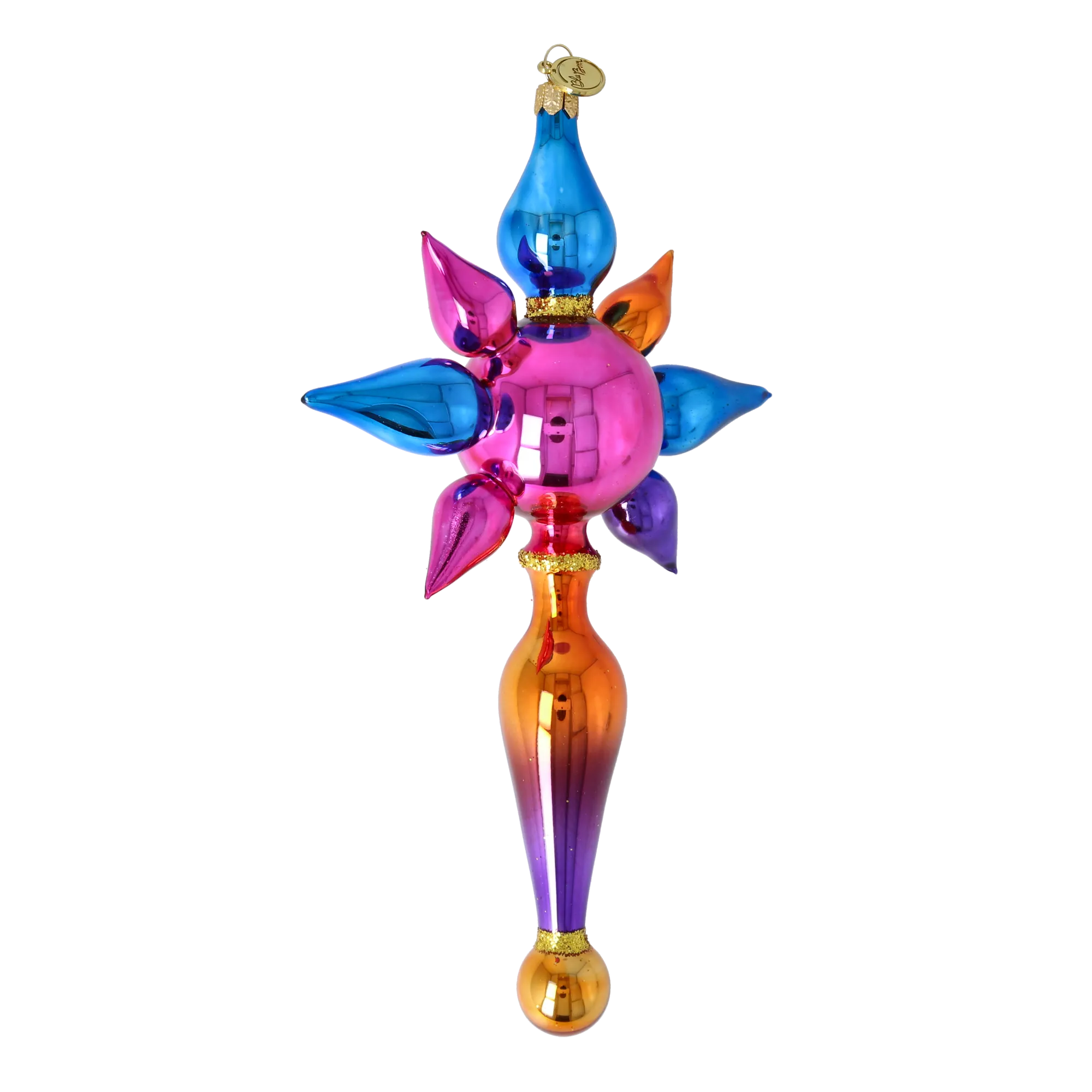 Crimson Frost Star Glass Christmas ornament free blowing PRE-ORDER 2026-093