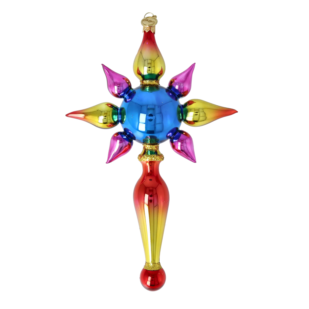 Sapphire Zenith | Hand-Painted Glass Ornament | Blubom 2026-094