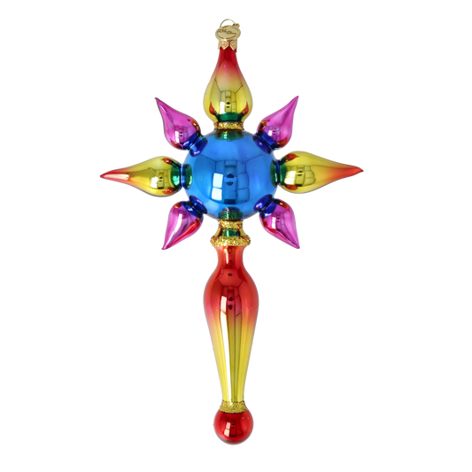 Aurora Prism Star Glass Christmas ornament free blowing PRE-ORDER 2026-094