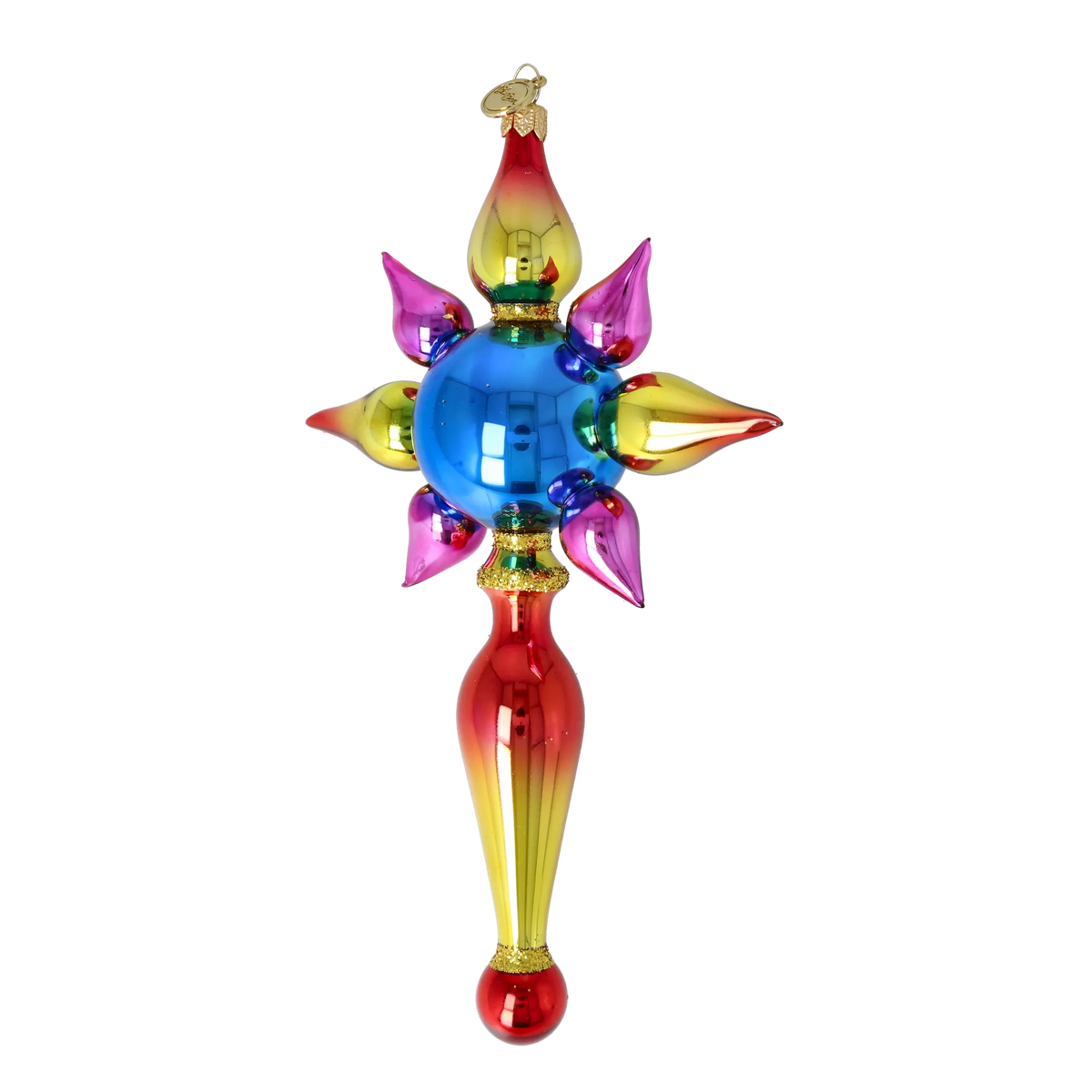 Sapphire Zenith | Hand-Painted Glass Ornament | Blubom 2026-094