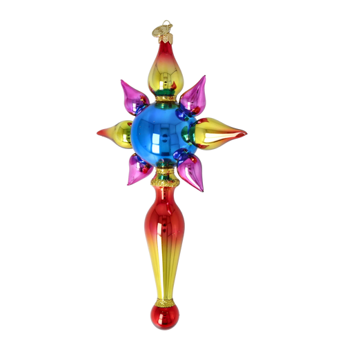 Sapphire Zenith | Hand-Painted Glass Ornament | Blubom 2026-094