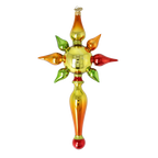 Amber Solstice Zenith | Hand-Painted Glass Ornament | Blubom 2026-096