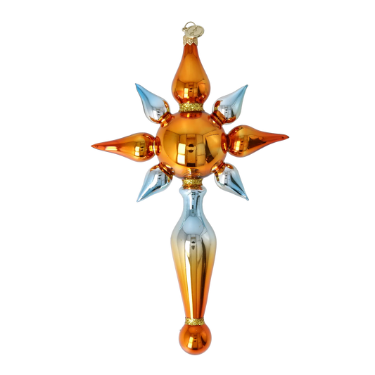 Celestial Amber Star Glass Christmas ornament free blowing PRE-ORDER 2026-097