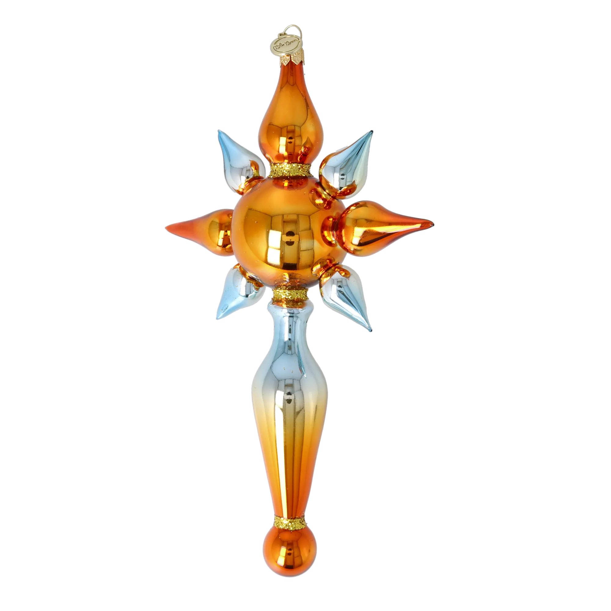 Celestial Amber Star Glass Christmas ornament free blowing PRE-ORDER 2026-097