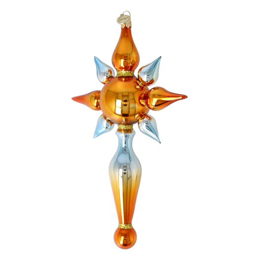 Celestial Amber Star Glass Christmas ornament free blowing PRE-ORDER 2026-097