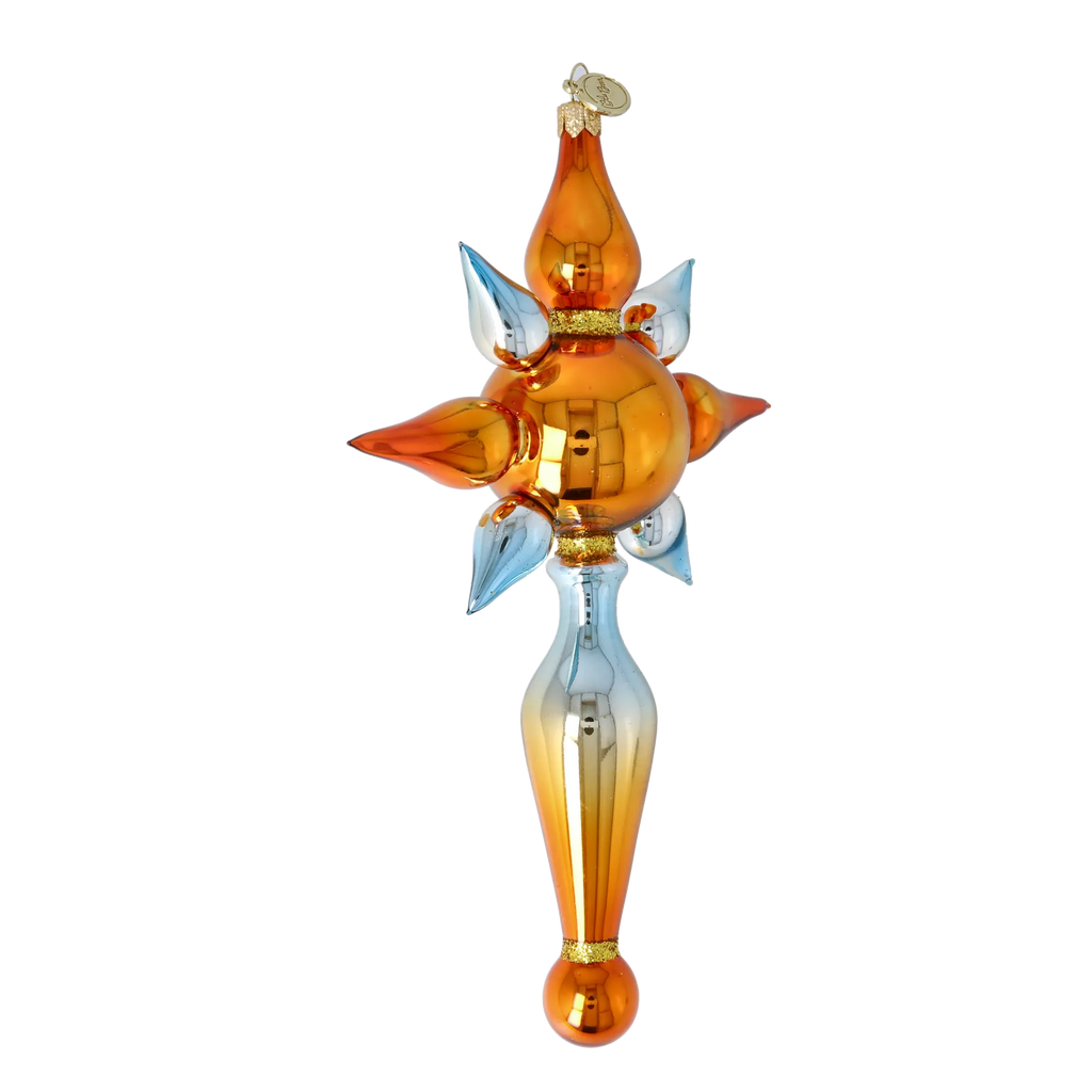 Amber Meridian | Hand-Painted Glass Ornament | Blubom 2026-097