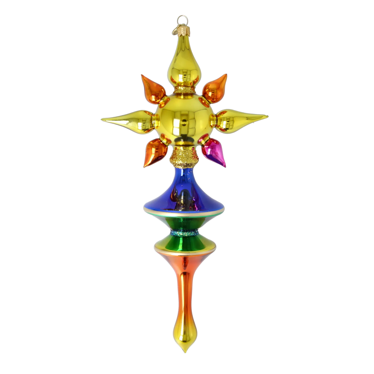 Gilded Aurora Zenith | Hand-Painted Glass Ornament | Blubom 2026-098