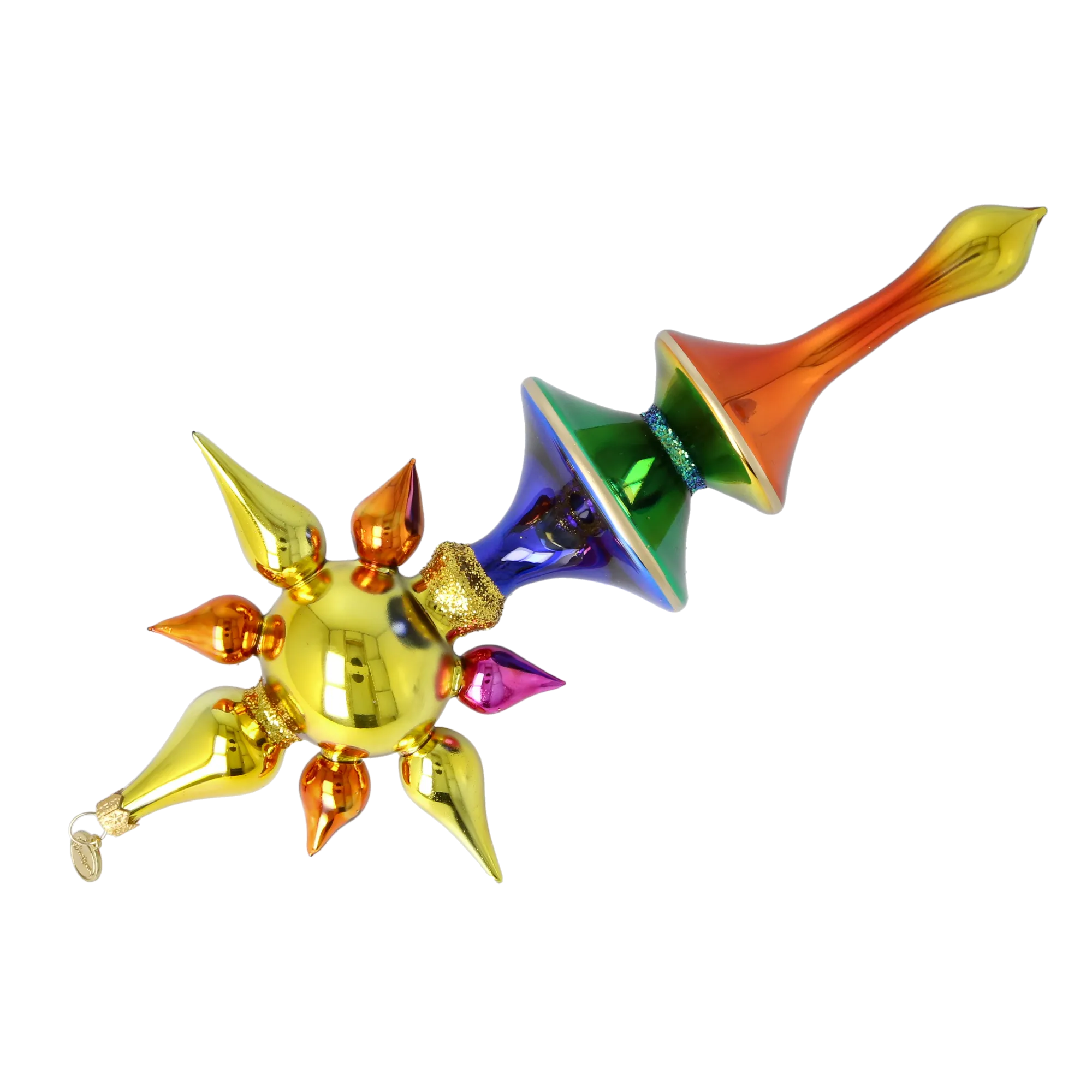 Gilded Aurora Zenith | Hand-Painted Glass Ornament | Blubom 2026-098