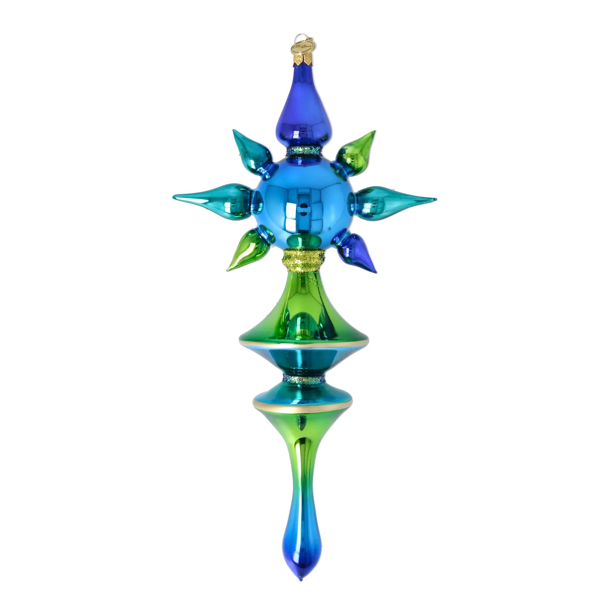 Boreal Azure Pulse | Hand-Painted Glass Ornament | Blubom 2026-099