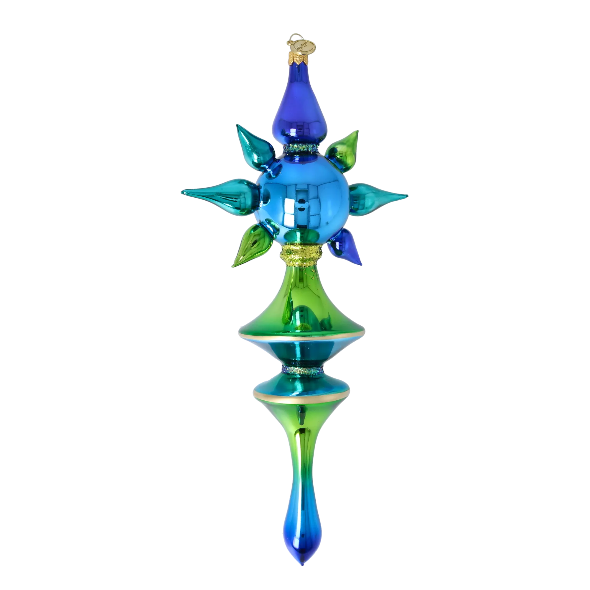 Boreal Azure Pulse | Hand-Painted Glass Ornament | Blubom 2026-099