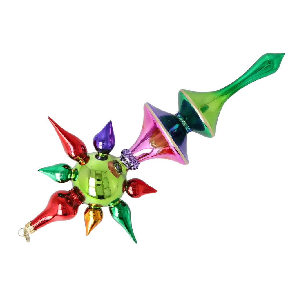 Radiant Solstice | Hand-Painted Glass Ornament | Blubom 2026-102