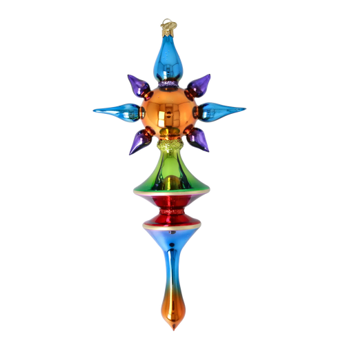Chromatic Zenith | Hand-Painted Glass Ornament | Blubom 2026-103