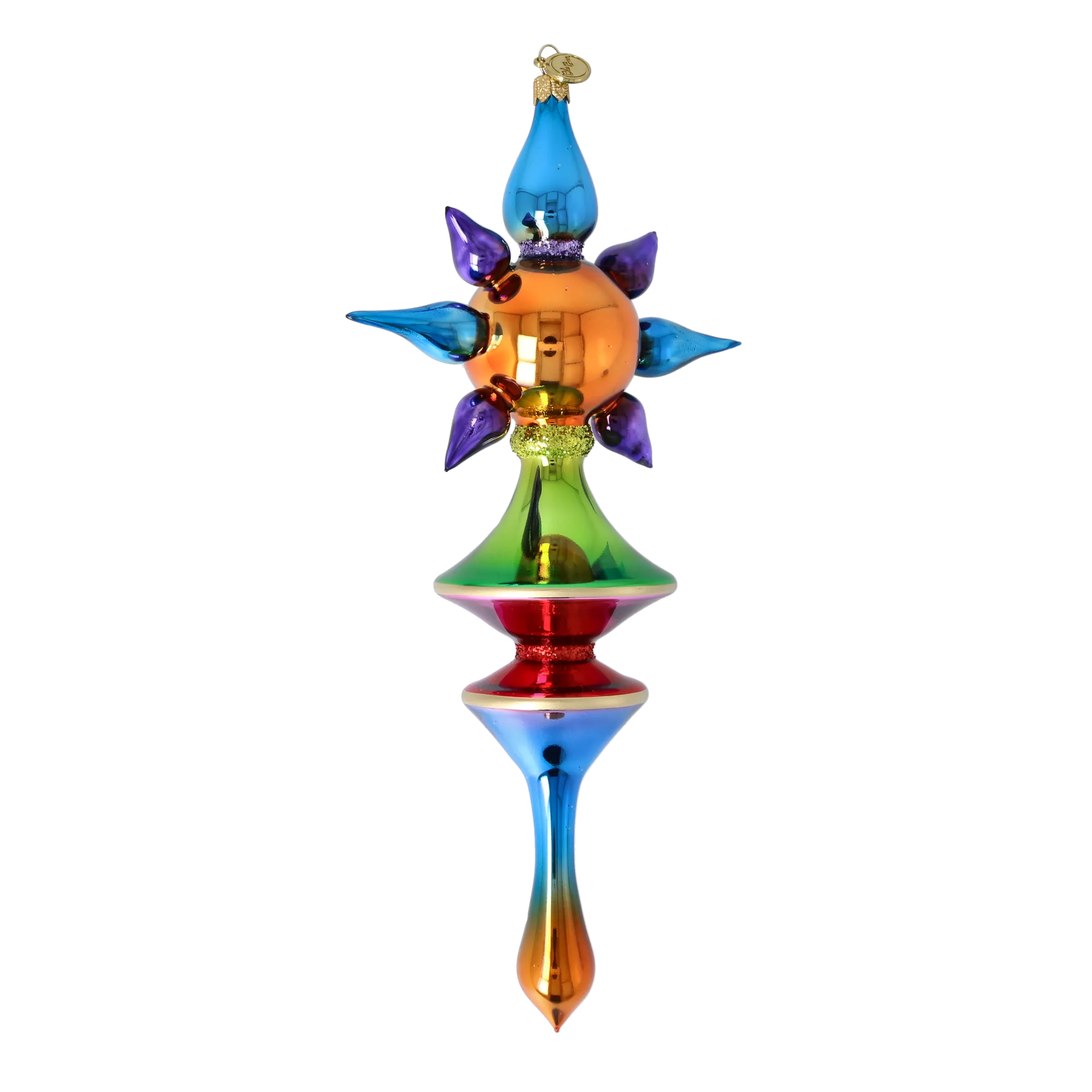 Amber Aurora Star Glass Christmas ornament free blowing PRE-ORDER 2026-103