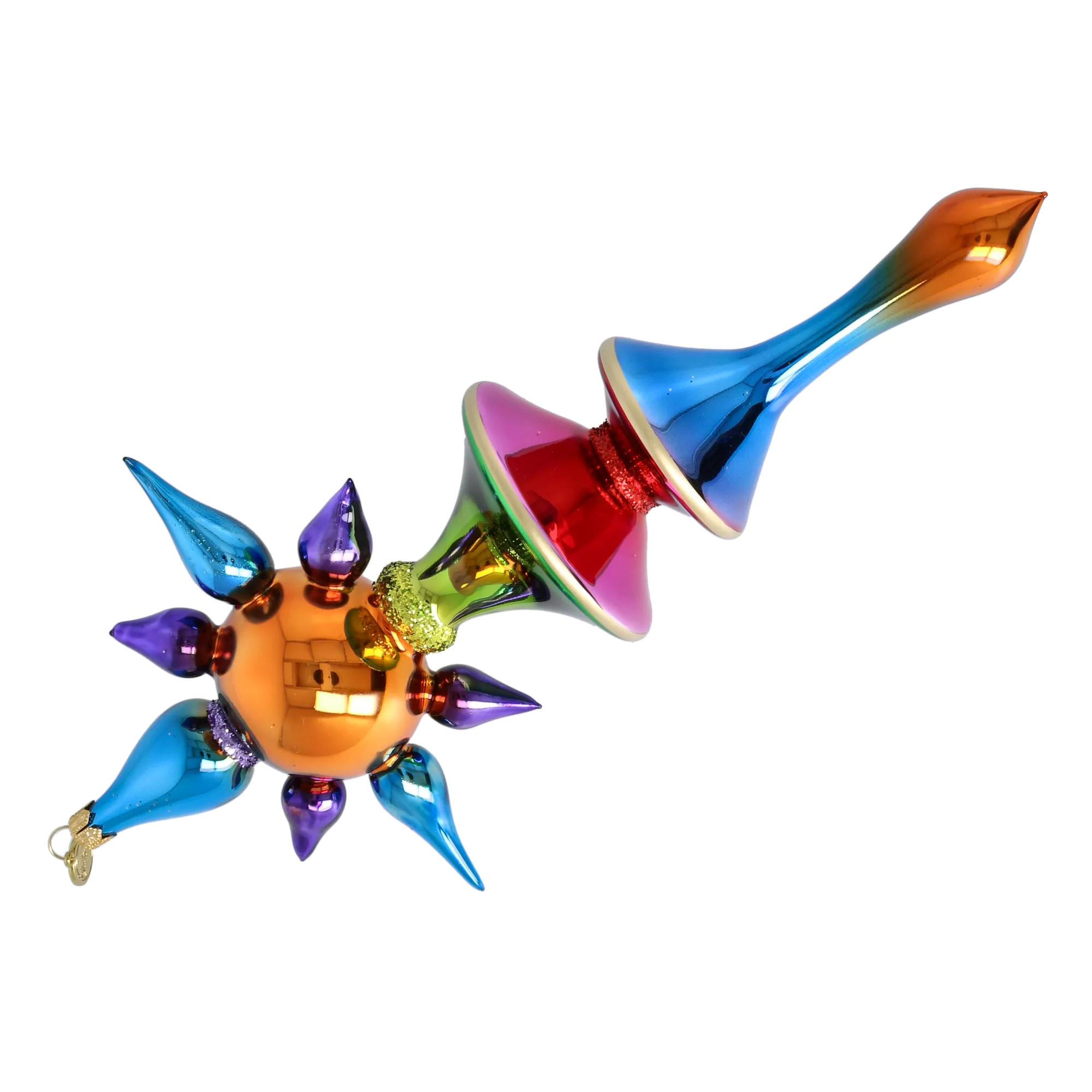 Amber Aurora Star Glass Christmas ornament free blowing PRE-ORDER 2026-103