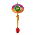 Amber Solstice Rhythm | Hand-Painted Glass Ornament | Blubom 2026-104