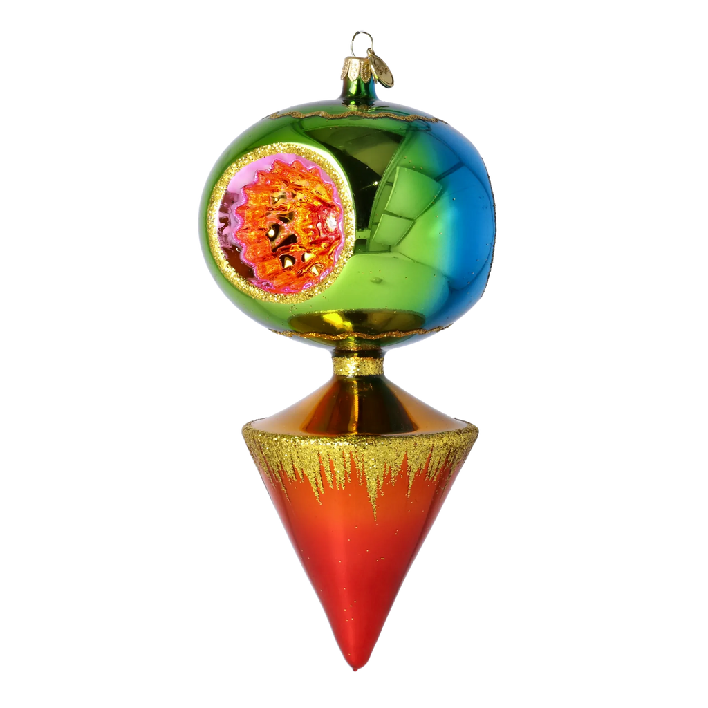 Gilded Equinox | Hand-Painted Glass Ornament | Blubom 2026-105
