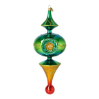 Emerald Solar Zenith | Hand-Painted Glass Ornament | Blubom 2026-106